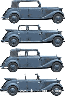 Mercedes-Benz 170V Cabriolet Sedan (1940) - Мерседес Бенц - чертежи, габариты, рисунки автомобиля