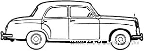 Mercedes-Benz 190D (1960) - Мерседес Бенц - чертежи, габариты, рисунки автомобиля