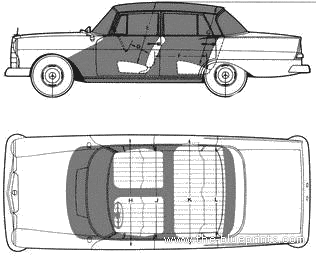 Mercedes-Benz 190D (1961) - Мерседес Бенц - чертежи, габариты, рисунки автомобиля