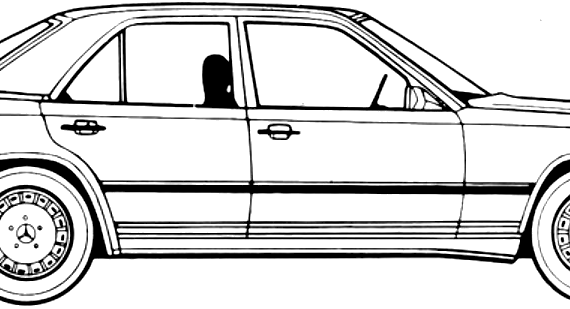 Mercedes-Benz 190E 2.3-16 (1988) - Мерседес Бенц - чертежи, габариты, рисунки автомобиля