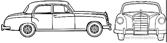 Mercedes-Benz 219 (1957) - Мерседес Бенц - чертежи, габариты, рисунки автомобиля