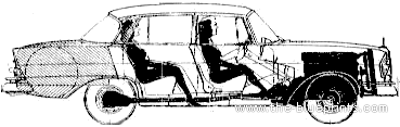 Mercedes-Benz 220SE (1959) - Мерседес Бенц - чертежи, габариты, рисунки автомобиля