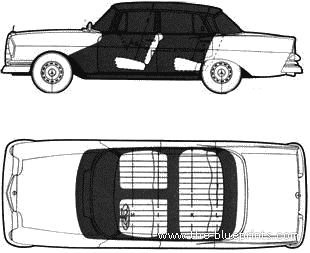Mercedes-Benz 220SE (1961) - Мерседес Бенц - чертежи, габариты, рисунки автомобиля