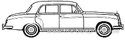 Mercedes-Benz 220S (1958) - Мерседес Бенц - чертежи, габариты, рисунки автомобиля
