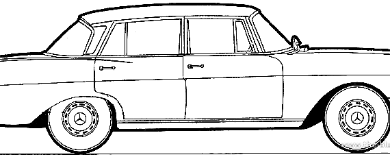 Mercedes-Benz 220S (1960) - Мерседес Бенц - чертежи, габариты, рисунки автомобиля
