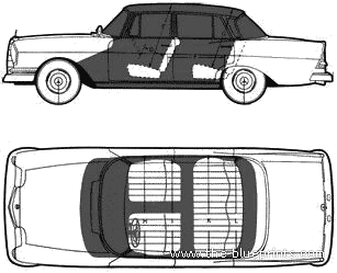 Mercedes-Benz 220 (1961) - Мерседес Бенц - чертежи, габариты, рисунки автомобиля