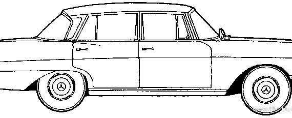 Mercedes-Benz 220 (1962) - Мерседес Бенц - чертежи, габариты, рисунки автомобиля