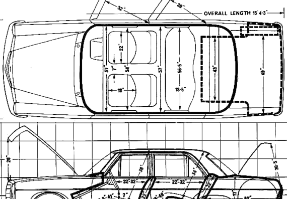 Mercedes-Benz 230.4 (1973) - Мерседес Бенц - чертежи, габариты, рисунки автомобиля