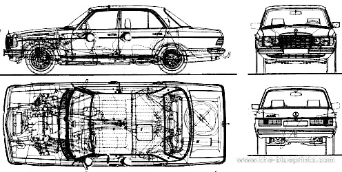 Mercedes-Benz 230E - Мерседес Бенц - чертежи, габариты, рисунки автомобиля