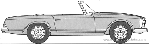 Mercedes-Benz 230SL (1963) - Мерседес Бенц - чертежи, габариты, рисунки автомобиля