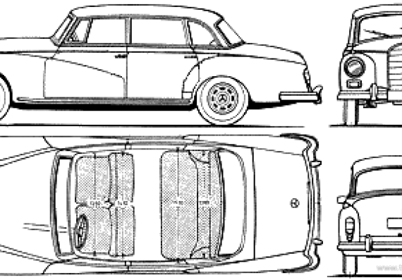 Mercedes-Benz 300D Limousine (1958) - Мерседес Бенц - чертежи, габариты, рисунки автомобиля