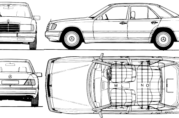 Mercedes-Benz 300E W124 (1986) - Мерседес Бенц - чертежи, габариты, рисунки автомобиля
