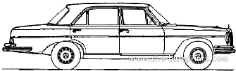 Mercedes-Benz 300SEL 6.3 (1969) - Мерседес Бенц - чертежи, габариты, рисунки автомобиля