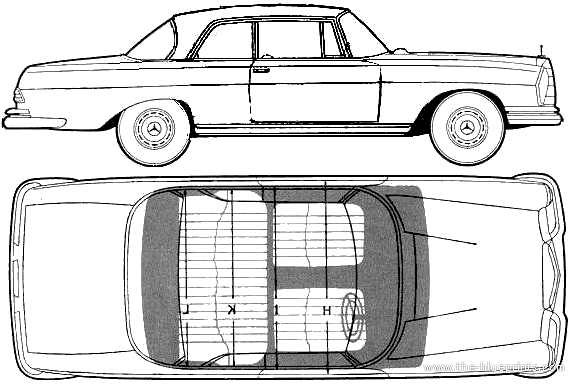 Mercedes-Benz 300SE Coupe (1962) - Мерседес Бенц - чертежи, габариты, рисунки автомобиля