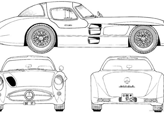 Mercedes-Benz 300SLR (1955) - Mercedes Benz - drawings, dimensions, pictures of the car