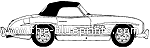 Mercedes-Benz 300SL Roadster (1960) - Мерседес Бенц - чертежи, габариты, рисунки автомобиля