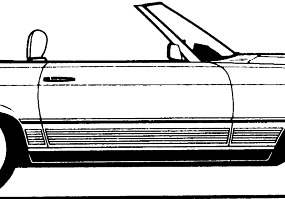 Mercedes-Benz 350SL (1985) - Мерседес Бенц - чертежи, габариты, рисунки автомобиля
