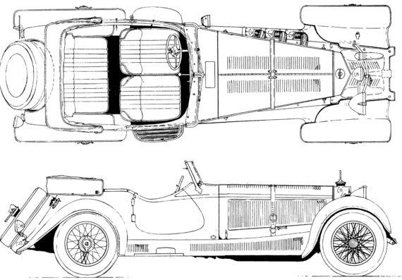 Mercedes-Benz 36 220 S (1928) - Мерседес Бенц - чертежи, габариты, рисунки автомобиля