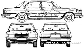 Mercedes-Benz 450SEL 6.9 (1978) - Мерседес Бенц - чертежи, габариты, рисунки автомобиля