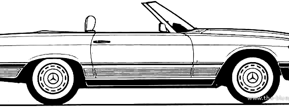 Mercedes-Benz 450 SL (1984) - Мерседес Бенц - чертежи, габариты, рисунки автомобиля