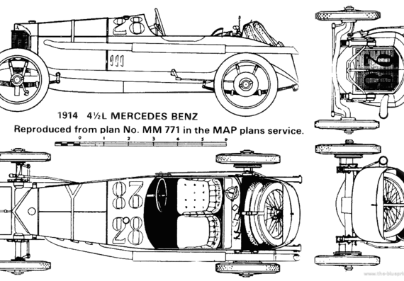 Mercedes-Benz 4.5 Liter (1914) - Mercedes Benz - drawings, dimensions, pictures of the car
