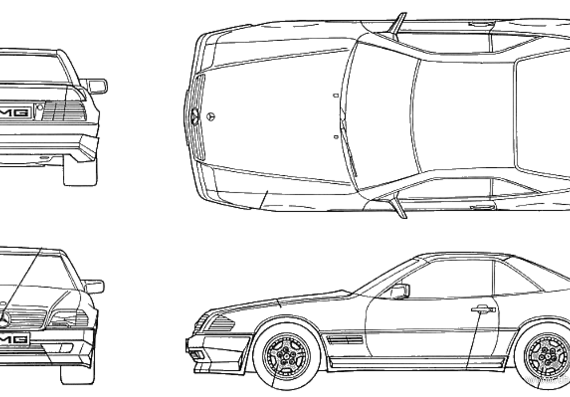 Mercedes-Benz 500SL AMG - Мерседес Бенц - чертежи, габариты, рисунки автомобиля