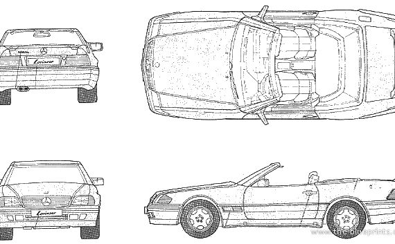 Mercedes-Benz 500SL Lorinser - Мерседес Бенц - чертежи, габариты, рисунки автомобиля
