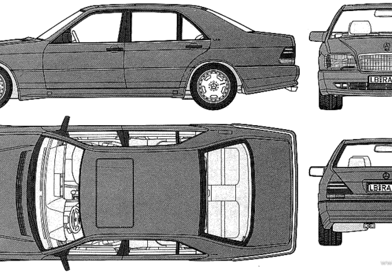 Mercedes-Benz 600SEL (1991) - Мерседес Бенц - чертежи, габариты, рисунки автомобиля