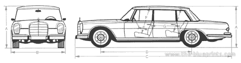 Mercedes-Benz 600 5-Door - Мерседес Бенц - чертежи, габариты, рисунки автомобиля