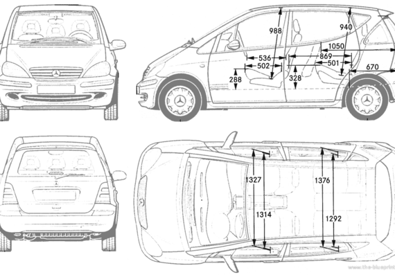 Mercedes-Benz A-Class Limousine - Мерседес Бенц - чертежи, габариты, рисунки автомобиля