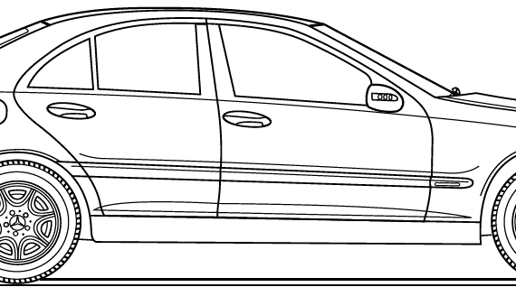 Mercedes-Benz C-Class 220K (2004) - Мерседес Бенц - чертежи, габариты, рисунки автомобиля