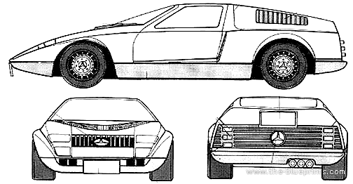 Mercedes-Benz C111 Midship Rotary - Mercedes Benz - drawings, dimensions, pictures of the car