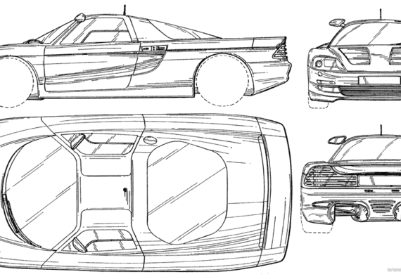 Mercedes-Benz C112 - Мерседес Бенц - чертежи, габариты, рисунки автомобиля