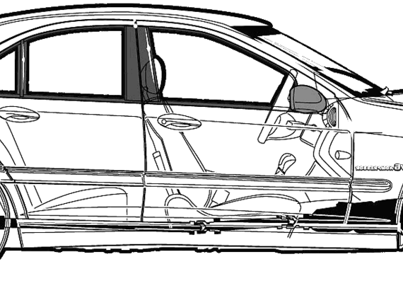 Mercedes-Benz C32 AMG (2003) - Мерседес Бенц - чертежи, габариты, рисунки автомобиля