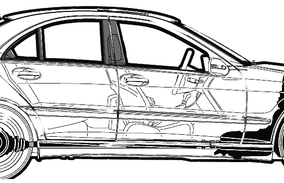 Mercedes-Benz C55 AMG (2005) - Мерседес Бенц - чертежи, габариты, рисунки автомобиля