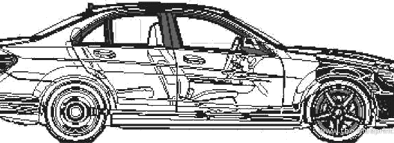 Mercedes-Benz C63 AMG (2008) - Мерседес Бенц - чертежи, габариты, рисунки автомобиля