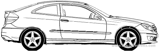 Mercedes-Benz CLC Sportcoupe (2008) - Мерседес Бенц - чертежи, габариты, рисунки автомобиля