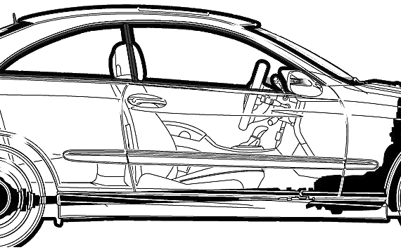 Mercedes-Benz CLK500 (2004) - Мерседес Бенц - чертежи, габариты, рисунки автомобиля