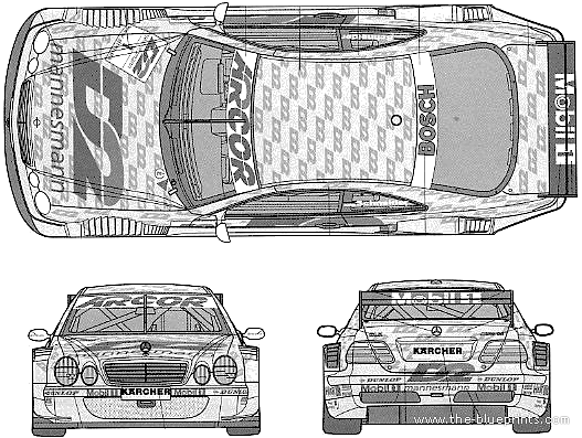 Mercedes-Benz DTM Team D2 (2000) - Мерседес Бенц - чертежи, габариты, рисунки автомобиля