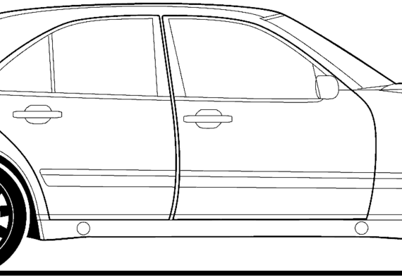 Mercedes-Benz E-Class (2000) - Мерседес Бенц - чертежи, габариты, рисунки автомобиля