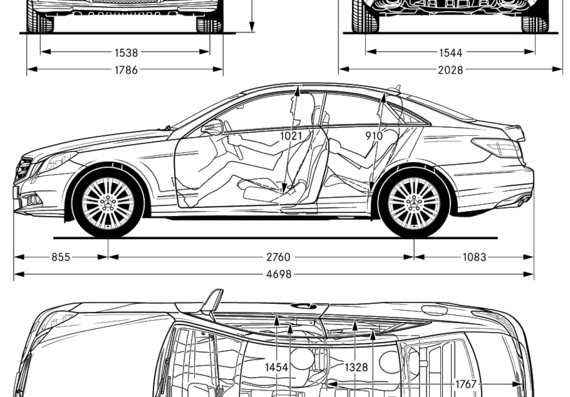 Mercedes-Benz E-Class Coupe (2010) - Mercedes Benz - drawings, dimensions, pictures of the car