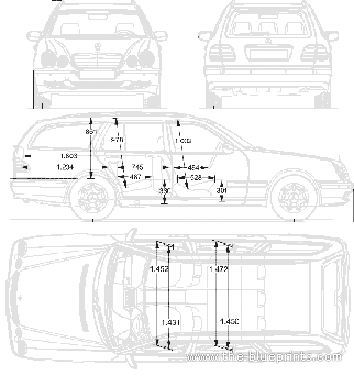 Mercedes-Benz E-Class Estate - Мерседес Бенц - чертежи, габариты, рисунки автомобиля