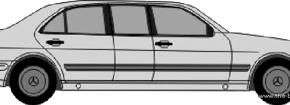 Mercedes-Benz E320L - Мерседес Бенц - чертежи, габариты, рисунки автомобиля