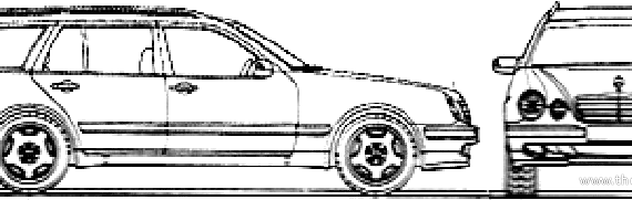 Mercedes-Benz E320T CDi Avantgarde (1999) - Мерседес Бенц - чертежи, габариты, рисунки автомобиля