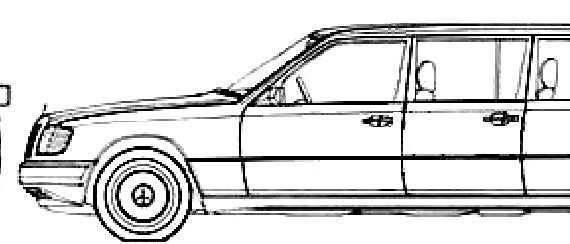 Mercedes-Benz E320 Limousine W124 (1994) - Мерседес Бенц - чертежи, габариты, рисунки автомобиля