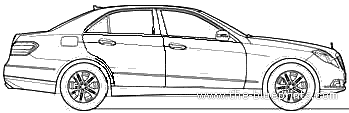 Mercedes-Benz E350 (2009) - Мерседес Бенц - чертежи, габариты, рисунки автомобиля
