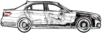 Mercedes-Benz E63 AMG (2014) - Мерседес Бенц - чертежи, габариты, рисунки автомобиля