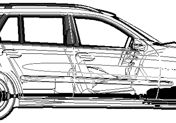 Mercedes-Benz E63 AMG Wagon (2007) - Мерседес Бенц - чертежи, габариты, рисунки автомобиля