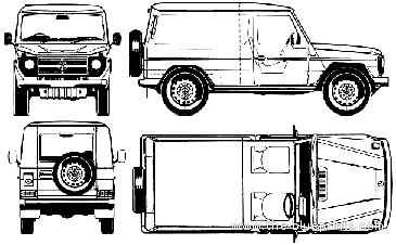 Mercedes-Benz G-Wagen LWB Soft Top (1986) - Мерседес Бенц - чертежи, габариты, рисунки автомобиля