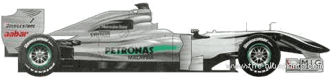 Mercedes-Benz MGP W01 F1 GP (2010) - Мерседес Бенц - чертежи, габариты, рисунки автомобиля